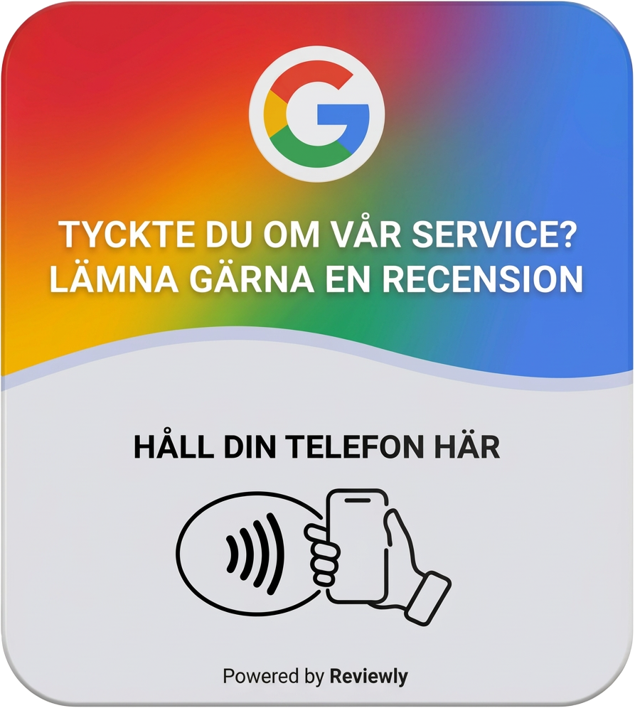 Reviewly NFC-kort för Google-recensioner