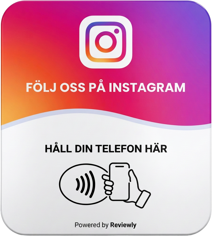 Reviewly NFC-kort för Instagram